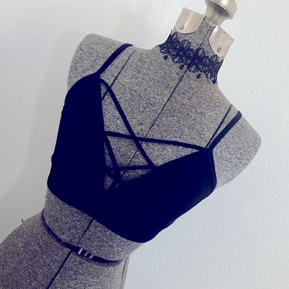 Black Crossed Bralette